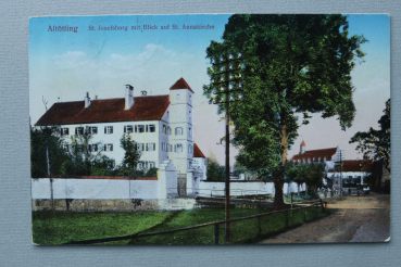 AK Altötting / 1921 / St Josefsburg mit Blick auf St Annakirche / Strassenansicht